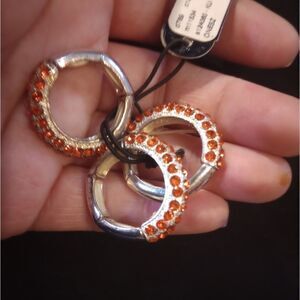 Lane Bryant 3 piece silver tone ring set;NWT